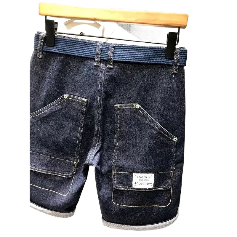 Summer Cargo Men's Casual Knee-length Denim Shorts Solid Deep Blue Color with Large Pockets Streetwear Classic Jeans Shorts Male
Summer Cargo Men's Casual Knee-length Denim Shorts Solid Deep Blue Color with Large Pockets Streetwear Classic Jeans Shorts Male