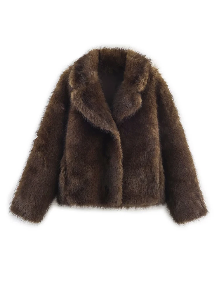 HH Winter Woman Elegant Casual Warm Coat Women Lapel Buttons Pocket Long Sleeves Outwear Reversible Faux Fur Effect Jacket
HH Winter Woman Elegant Casual Warm Coat Women Lapel Buttons Pocket Long Sleeves Outwear Reversible Faux Fur Effect Jacket