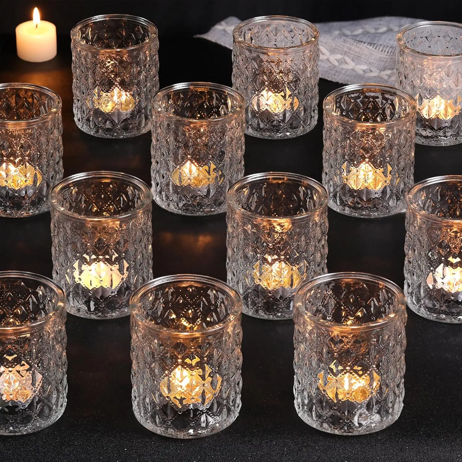12 Pcs Large Votive Candle Holders 2.8x3.2 inch Clear Glass Tealight Holders for Wedding, Party, Home Decor
12 Pcs Large Votive Candle Holders 2.8x3.2 inch Clear Glass Tealight Holders for Wedding, Party, Home Decor