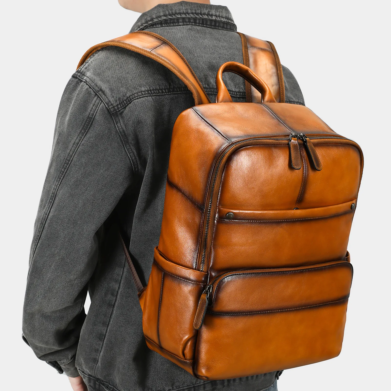 New Business Men Backpack First Layer Cowhide Men's Bag Cow Genuine Leather Schoolbag Large Laptop Travel Backpacks
New Business Men Backpack First Layer Cowhide Men's Bag Cow Genuine Leather Schoolbag Large Laptop Travel Backpacks