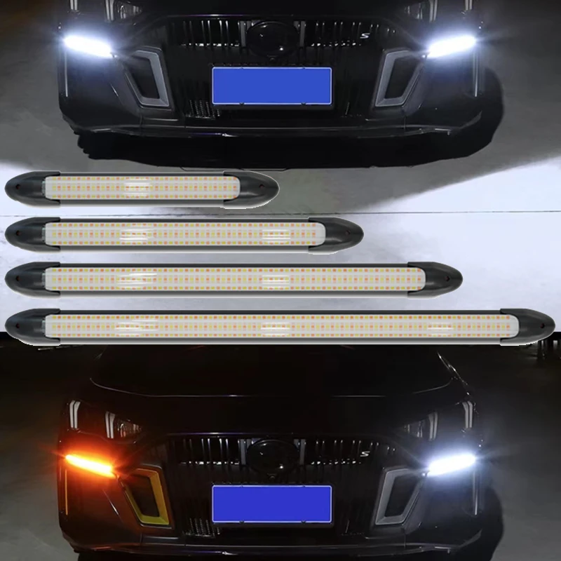 2pcs 12V LED DRL Strips Start Scaing Daytime Running Light for Car Headlights Flowing Turn Singal Yellow LED Driving Day Lights
2pcs 12V LED DRL Strips Start Scaing Daytime Running Light for Car Headlights Flowing Turn Singal Yellow LED Driving Day Lights