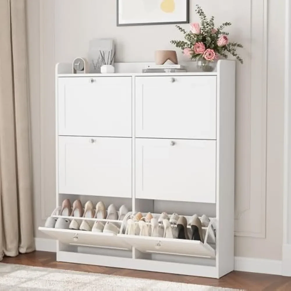 Large Shoe Storage Cabinet with 6 Flip Drawers, Freestanding Shoe Organizer with Open Storage & Crystal Handle
Large Shoe Storage Cabinet with 6 Flip Drawers, Freestanding Shoe Organizer with Open Storage & Crystal Handle