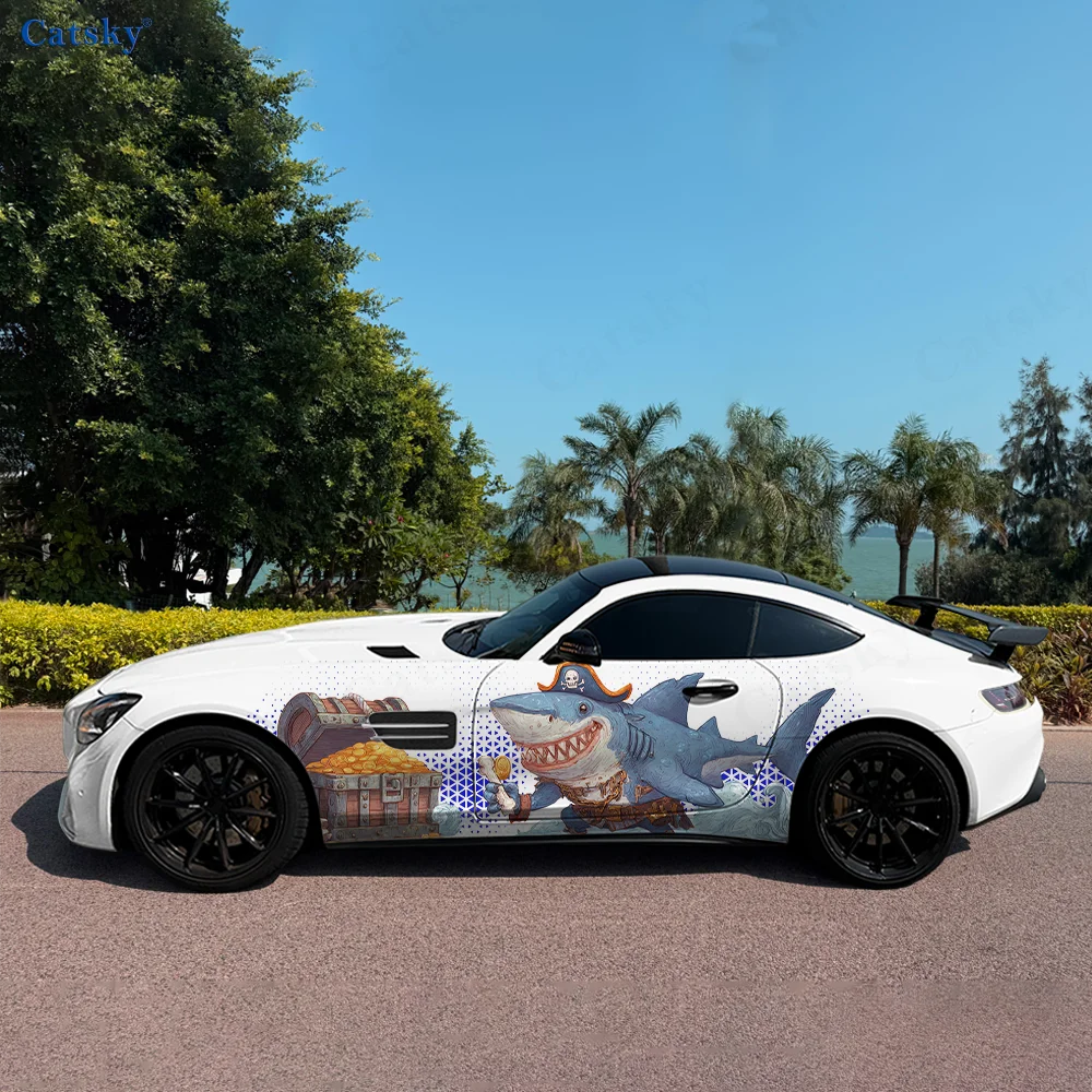 Pirate Shark Treasure Chest Car Vinyl Wraps Decal Self-adhesive PVC Sticker Suitable for Trucks SUV Decor Auto Accessories Gift 
Pirate Shark Treasure Chest Car Vinyl Wraps Decal Self-adhesive PVC Sticker Suitable for Trucks SUV Decor Auto Accessories Gift