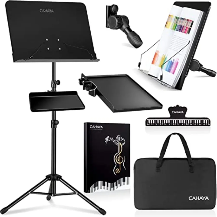 CAHAYA Dual Use Sheet Music Stand with Clamp-on Tray and Desktop Book Stand with Carrying Bag, Sheet Music Folder, Music Stand
CAHAYA Dual Use Sheet Music Stand with Clamp-on Tray and Desktop Book Stand with Carrying Bag, Sheet Music Folder, Music Stand