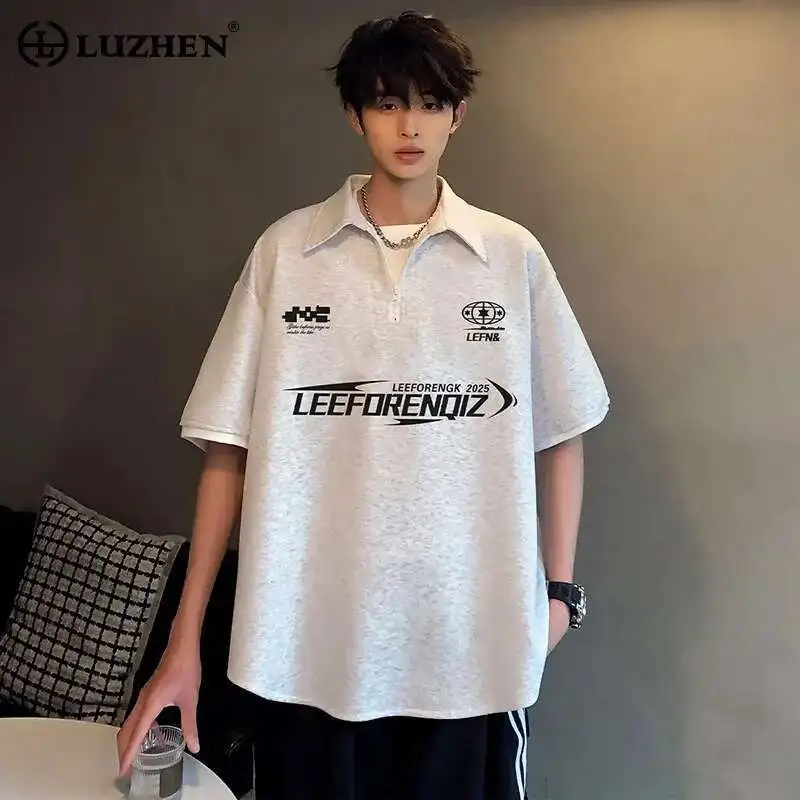 LUZHEN 2025 Trendy New Summer Letter Printed Logo Design Loose Casual Tops Men's Elegant Short Sleeve Polo Neck T-shirts JY1024
LUZHEN 2025 Trendy New Summer Letter Printed Logo Design Loose Casual Tops Men's Elegant Short Sleeve Polo Neck T-shirts JY1024