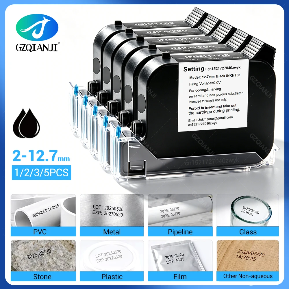 HD 600DPI 0.5inch(2-12.7mm) Black Ink Cartridge for Handheld Inkjet Printer 12.7mm Black Fast Drying Water-proof Solvent Ink
HD 600DPI 0.5inch(2-12.7mm) Black Ink Cartridge for Handheld Inkjet Printer 12.7mm Black Fast Drying Water-proof Solvent Ink