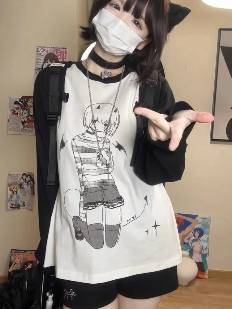 HOUZHOU Y2k White Anime Juminocore Aesthetic Women T-Shirts Cutecore Harajuku Long Sleeve Japanese Style Tees Oversized Casual
HOUZHOU Y2k White Anime Juminocore Aesthetic Women T-Shirts Cutecore Harajuku Long Sleeve Japanese Style Tees Oversized Casual