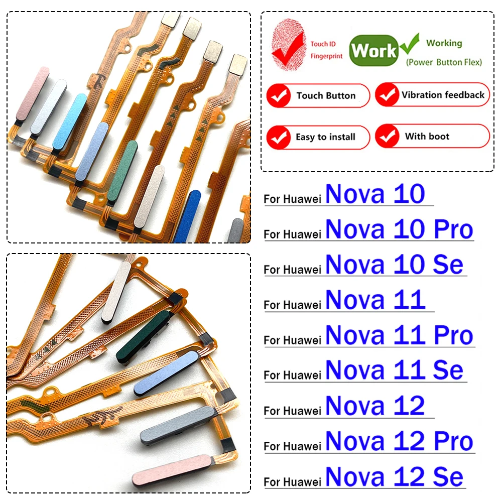 Home Button FingerPrint Touch ID Sensor Flex Cable Ribbon For Huawei Nova 10 11 12 Pro Se Replacement Parts
Home Button FingerPrint Touch ID Sensor Flex Cable Ribbon For Huawei Nova 10 11 12 Pro Se Replacement Parts