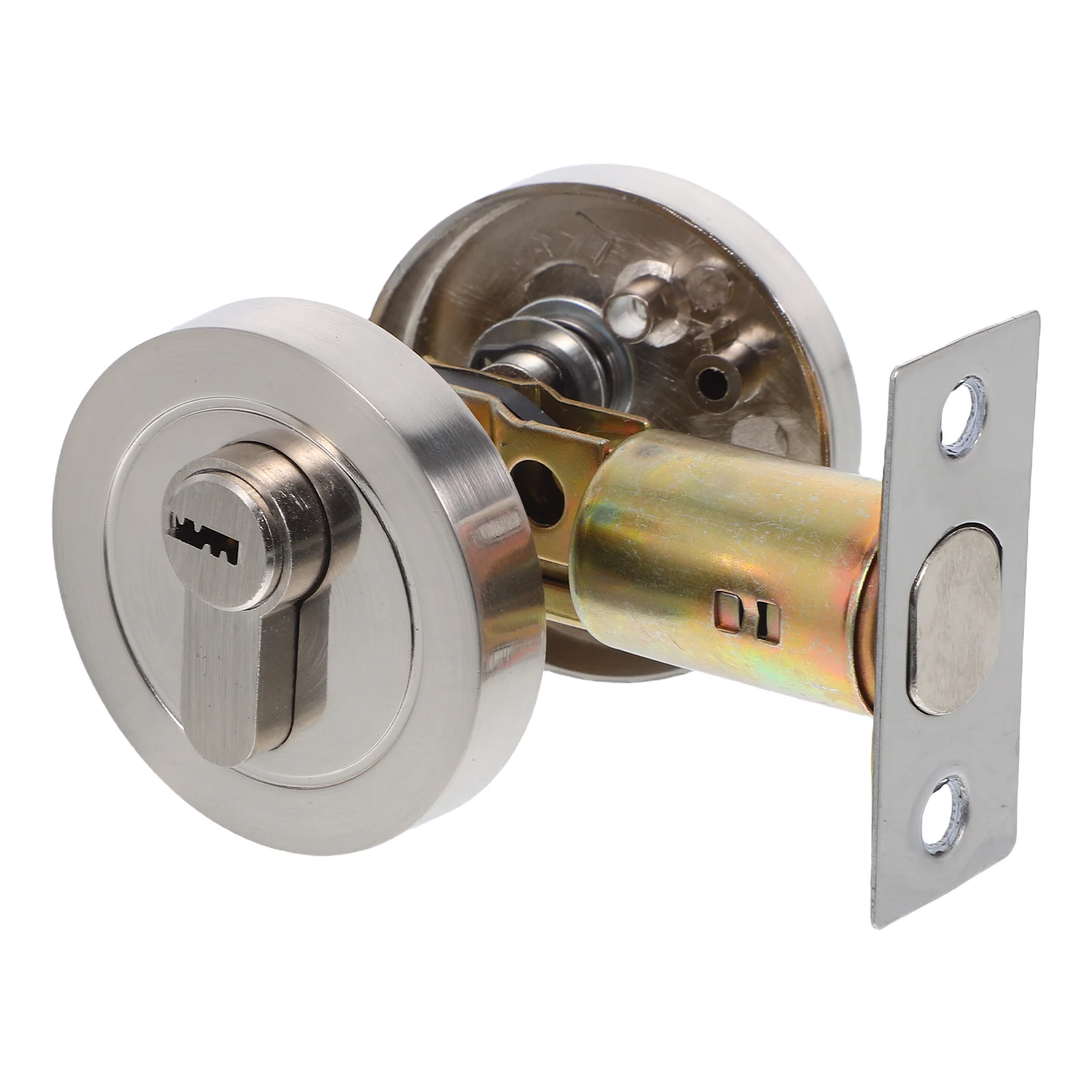 Circular Door Lock Zinc Alloy Single Cylinder Deadbolt Internal Bedroom Bathroom Steel Hidden Double Keyed Bolt Locks Doors
Circular Door Lock Zinc Alloy Single Cylinder Deadbolt Internal Bedroom Bathroom Steel Hidden Double Keyed Bolt Locks Doors