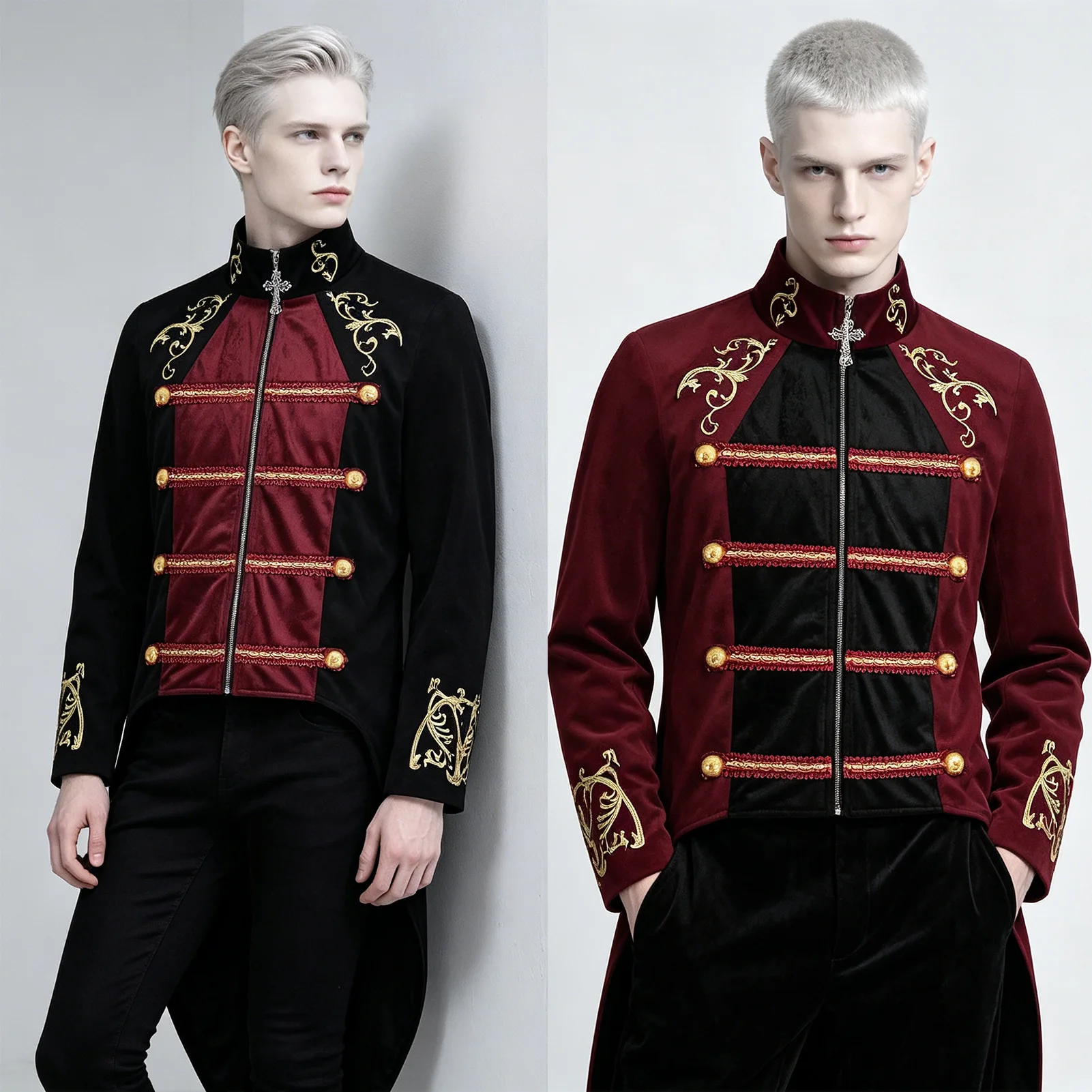 Men's Victorian Embroidered Tailcoat Jacket Stage Performance Costume British Style Stand Collar Uniform Halloween Costume Male
Men's Victorian Embroidered Tailcoat Jacket Stage Performance Costume British Style Stand Collar Uniform Halloween Costume Male