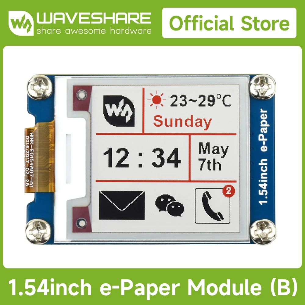 Waveshare 200x200 1,54-дюймовый модуль дисплея E-Ink красный/белый/черный трехцветный электронная бумага для Raspberry Pi/STM32 SPI, для Arduino
Waveshare 200x200 1,54-дюймовый модуль дисплея E-Ink красный/белый/черный трехцветный электронная бумага для Raspberry Pi/STM32 SPI, для Arduino