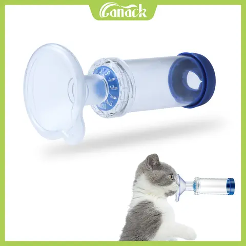 Espaçador portátil do inalador do gato da câmara de aerossol do animal de estimação com câmara médica do nebulizador da máscara do pvc para animais equipamentos veterinários para o cão