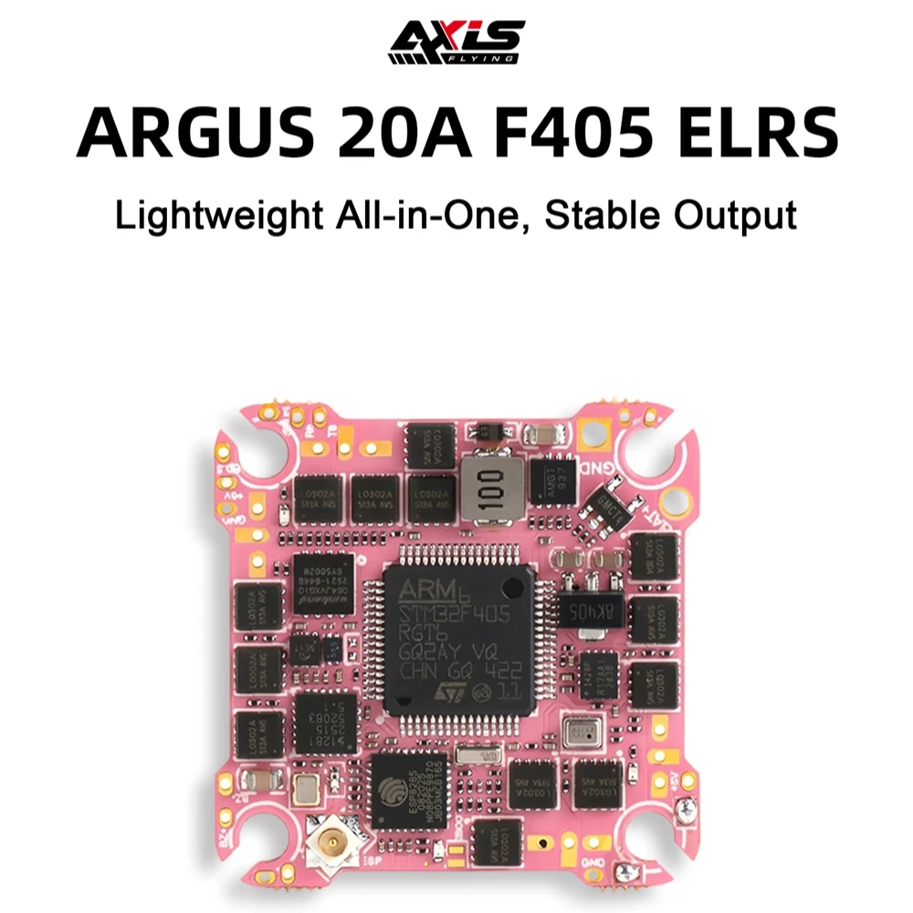 Axisflying ARGUS F405 20A AIO F4 Flight Controller With 3-4S ESC Built-in ELRS 2.4GHz Receiver for RC FPV Racing Drones
Axisflying ARGUS F405 20A AIO F4 Flight Controller With 3-4S ESC Built-in ELRS 2.4GHz Receiver for RC FPV Racing Drones