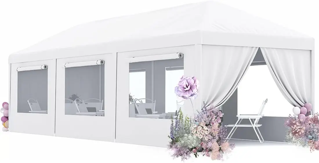 10x30 Heavy Duty Party Tent with 6 Removable Mesh Windows & Ventilation - Waterproof Outdoor Canopy Tent for Weddings,
10x30 Heavy Duty Party Tent with 6 Removable Mesh Windows & Ventilation - Waterproof Outdoor Canopy Tent for Weddings,