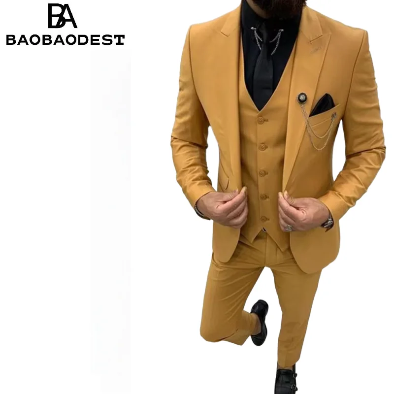 Men's 3 Pieces Fashion Suits Slim Fit Groomsmen Tuxedos Formal Wedding/Business Men Suits Jacket+Vest+Trousers for Party
Men's 3 Pieces Fashion Suits Slim Fit Groomsmen Tuxedos Formal Wedding/Business Men Suits Jacket+Vest+Trousers for Party