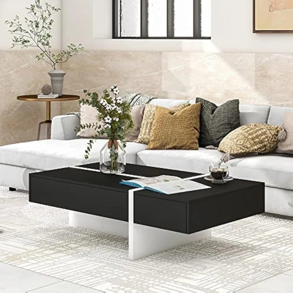 Coffee Table with Storage High Gloss Coffee Tables Cocktail End Table Modern Rectangle Design Sofa Tables with 1 Drawer (Black)
Coffee Table with Storage High Gloss Coffee Tables Cocktail End Table Modern Rectangle Design Sofa Tables with 1 Drawer (Black)
