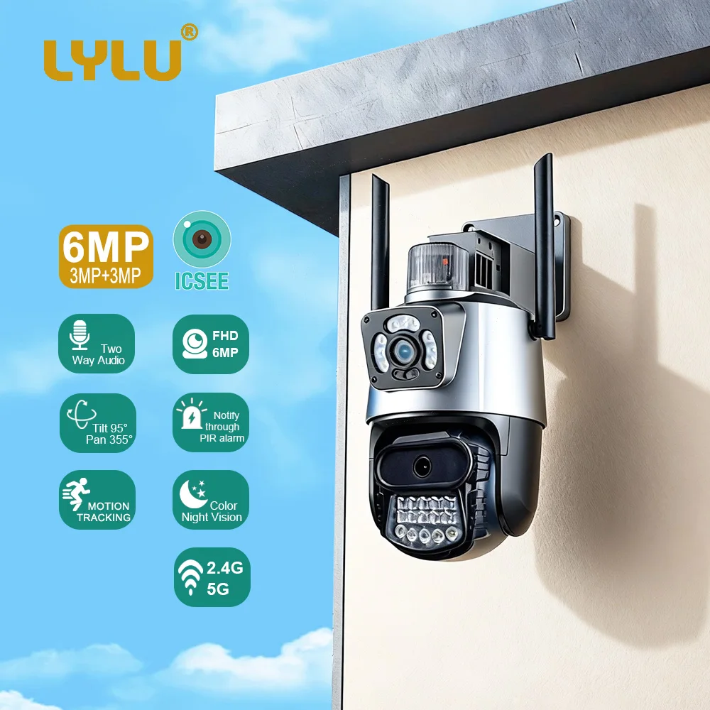 Camera iCSee Wifi Security Camera Dual Lens Outdoor Surveillance Camera Night Vision Wireless Auto Tracking CCTV Monitor 6MP PTZ
Camera iCSee Wifi Security Camera Dual Lens Outdoor Surveillance Camera Night Vision Wireless Auto Tracking CCTV Monitor 6MP PTZ