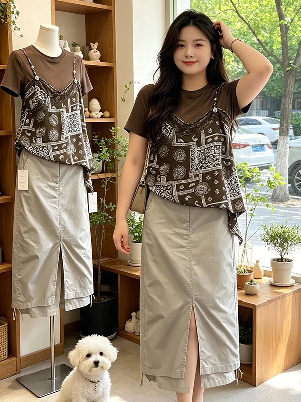 Fashionable Summer Workwear Skirt Set Women's Short Sleeve Asymmetric High Waist A-Line Dress Casual Commute Style Korean Loo...
Fashionable Summer Workwear Skirt Set Women's Short Sleeve Asymmetric High Waist A-Line Dress Casual Commute Style Korean Loo...