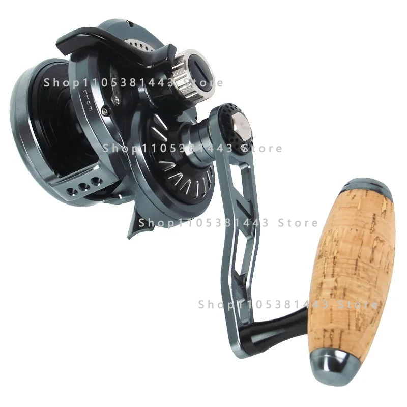 Left Hand Deep Sea Boat Slow Pitch Jigging Reel Drum Reel 6.3:1 Gear Ratio Saltwater Fishing Aluminum Alloy Metal Reels
Left Hand Deep Sea Boat Slow Pitch Jigging Reel Drum Reel 6.3:1 Gear Ratio Saltwater Fishing Aluminum Alloy Metal Reels