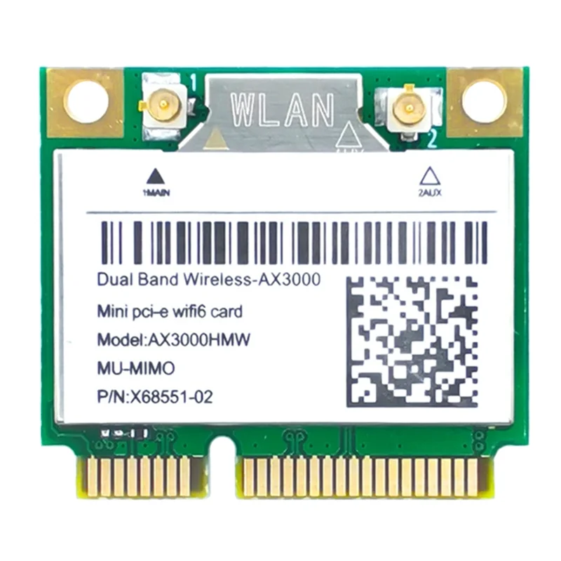 New AX200 AX3000HMW Network Card Mini PCI-E WiFi 6 Wireless Adapter 2.4G/5G Bluetooth 5.1 WiFi Card 802.11AX for Win10
New AX200 AX3000HMW Network Card Mini PCI-E WiFi 6 Wireless Adapter 2.4G/5G Bluetooth 5.1 WiFi Card 802.11AX for Win10