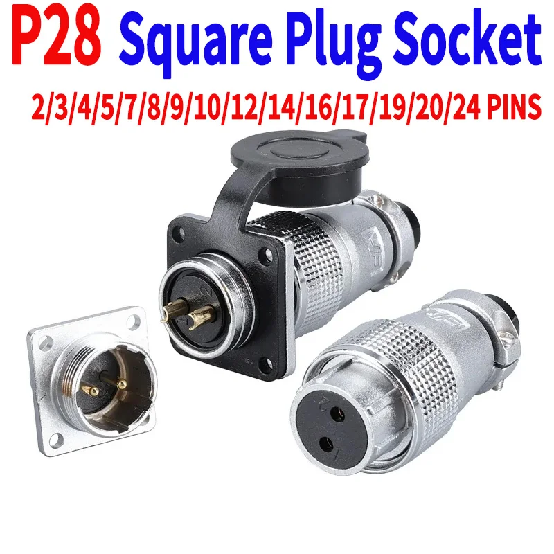 P28 Aviation Square Plug Socket Connector—Circular, Butt Joint, Male and Female.2/3/4/5/7/10/12/14/16/19/20/24 Pin P28K2Q PLS28
P28 Aviation Square Plug Socket Connector—Circular, Butt Joint, Male and Female.2/3/4/5/7/10/12/14/16/19/20/24 Pin P28K2Q PLS28