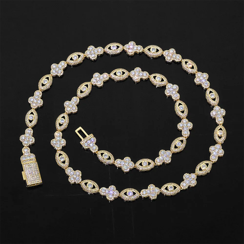 Men's And Women's Hip-hop Bling Eye Cross Necklace Jewelry Gold-plated Rhodium 5A Cubic Zirconia Micro Paving Cuban Chain Bracel
Men's And Women's Hip-hop Bling Eye Cross Necklace Jewelry Gold-plated Rhodium 5A Cubic Zirconia Micro Paving Cuban Chain Bracel