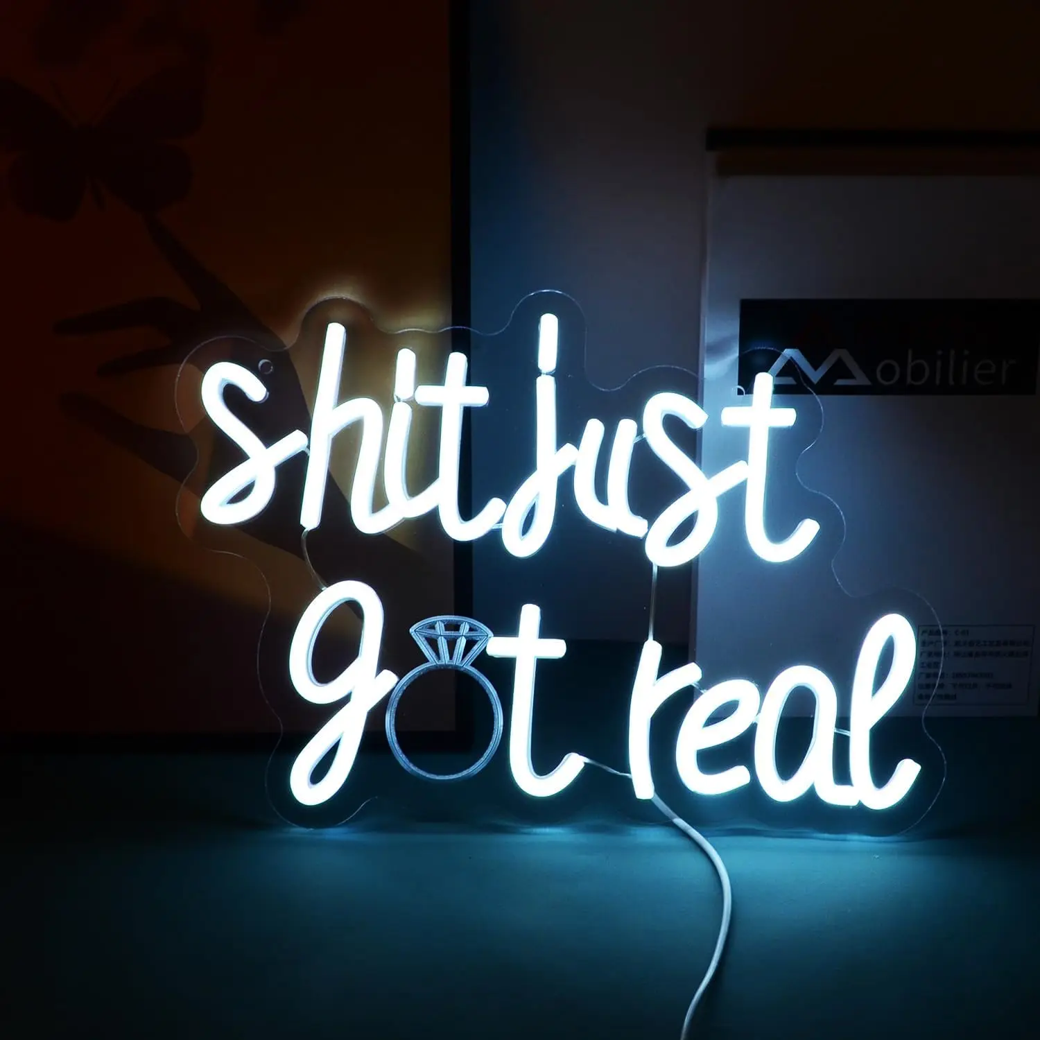 Shit Just Got Real Neon Sign Letters LED Light Lamp Dimmable Switch/USB Humor Words Sign Light for Funny Bachelorette, Bar Sign
Shit Just Got Real Neon Sign Letters LED Light Lamp Dimmable Switch/USB Humor Words Sign Light for Funny Bachelorette, Bar Sign