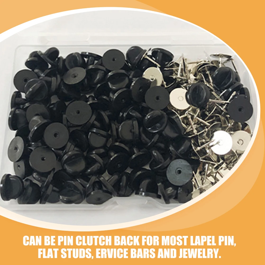 60Pcs Rubber Pin Locking Back Holders Secure Plastic Brooch Fasteners for Badges Scrapbook and Crafts 
60Pcs Rubber Pin Locking Back Holders Secure Plastic Brooch Fasteners for Badges Scrapbook and Crafts