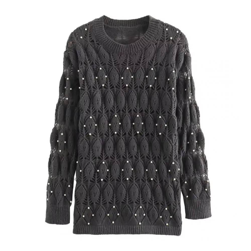 Winter Casual Street Simple Beaded Sweater Fashion Long Sleeve Knitted Blouse Lady Temperament Round Neck Loose Long Tops
Winter Casual Street Simple Beaded Sweater Fashion Long Sleeve Knitted Blouse Lady Temperament Round Neck Loose Long Tops