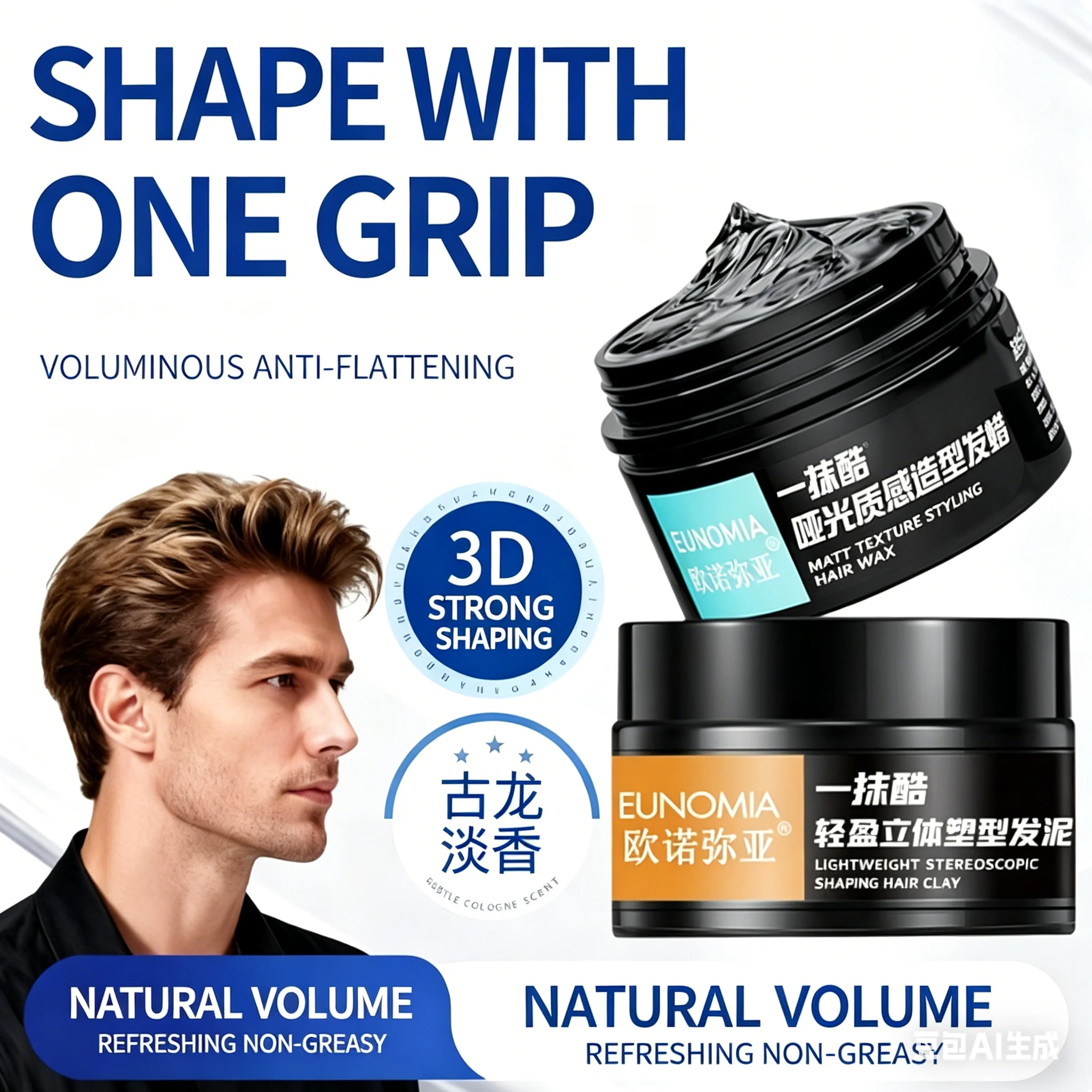 Men Matte Hair Wax 3D Fluffy Hair Clay Instant Stereo Styling Mud Anti Flat Collapse Long Lasting Natural Fresh Scent Hair Model
Men Matte Hair Wax 3D Fluffy Hair Clay Instant Stereo Styling Mud Anti Flat Collapse Long Lasting Natural Fresh Scent Hair Model