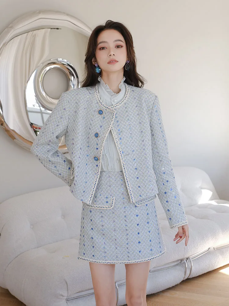 Elegant Ladylike Autumn Winter Woolen Coat Skirt Set Women's Fashion Thick Flower Pattern High-End Feelings Two-Piece Suit
Elegant Ladylike Autumn Winter Woolen Coat Skirt Set Women's Fashion Thick Flower Pattern High-End Feelings Two-Piece Suit