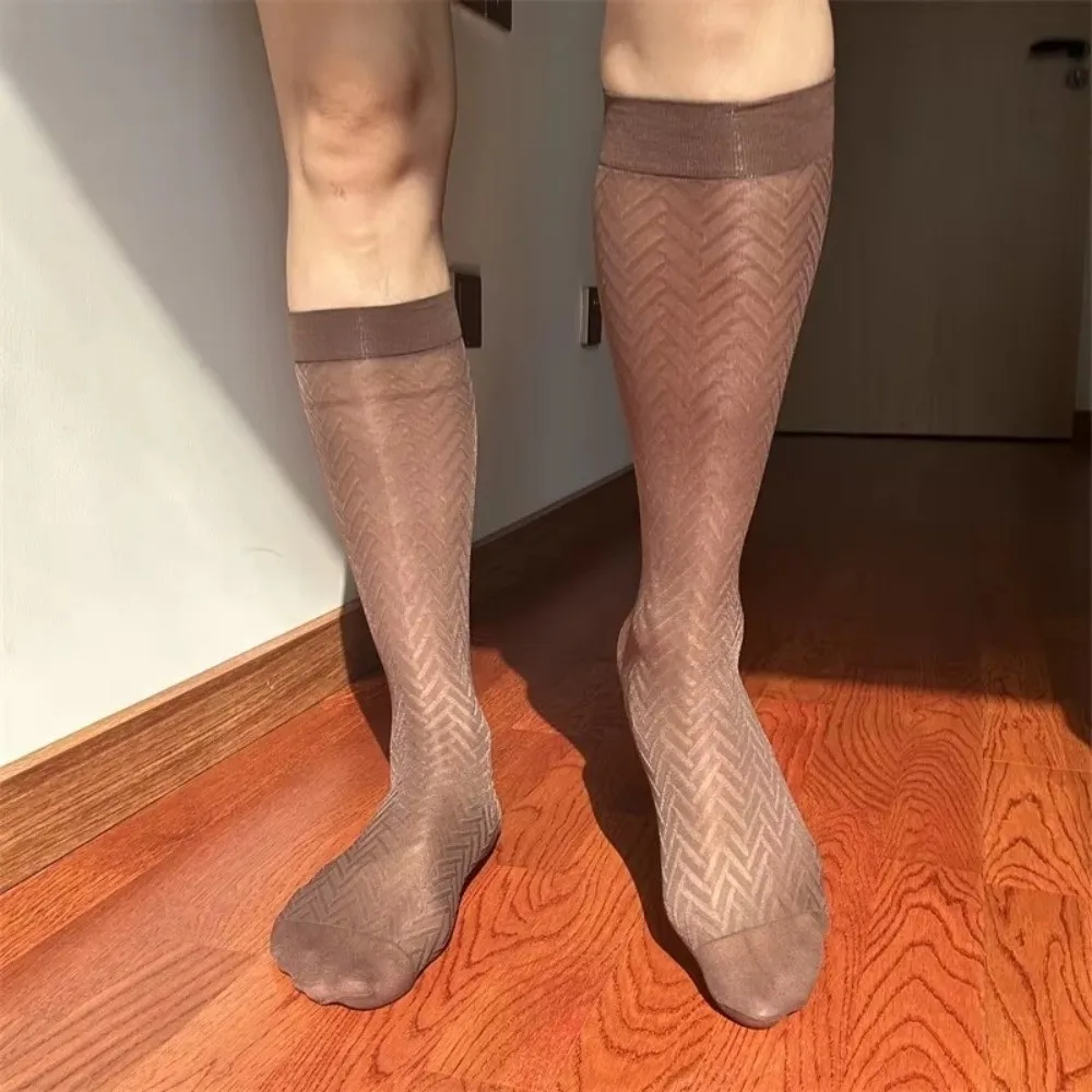 Ultra-Thin Men's Business Socks Transparent Stripe Dress Ice Silk Socks Below Knee Nylon Mid Calf Stockings Business Formal
Ultra-Thin Men's Business Socks Transparent Stripe Dress Ice Silk Socks Below Knee Nylon Mid Calf Stockings Business Formal