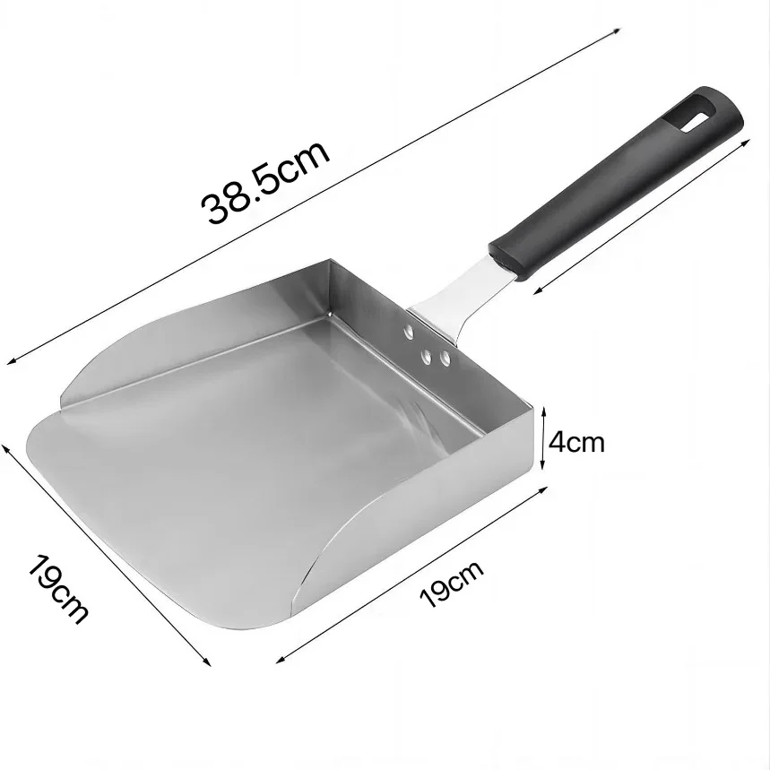 Stainless steel food safety transfer shovel creative fries snack mobile shovel barbecue tool wide and effort-saving food shovel
Stainless steel food safety transfer shovel creative fries snack mobile shovel barbecue tool wide and effort-saving food shovel