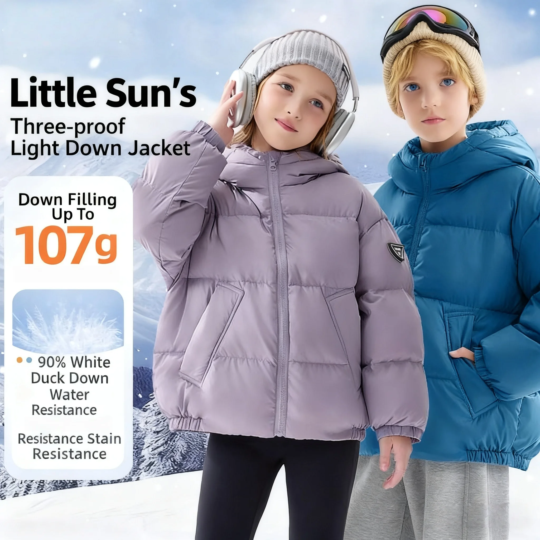Three-proof Lightweight Kids Down Jacket Winter Extreme Cold Resistant Duck Down Jacket Highly Puffy Warm-keeping Children Coat
Three-proof Lightweight Kids Down Jacket Winter Extreme Cold Resistant Duck Down Jacket Highly Puffy Warm-keeping Children Coat
