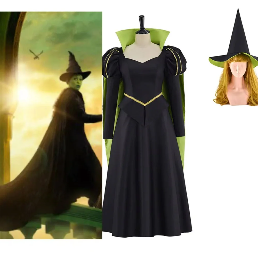 Музыкальный костюм Эльфаба для косплея, женское черное платье со шляпой, сценическое бальное платье для Хэллоуина, театра
Музыкальный костюм Эльфаба для косплея, женское черное платье со шляпой, сценическое бальное платье для Хэллоуина, театра