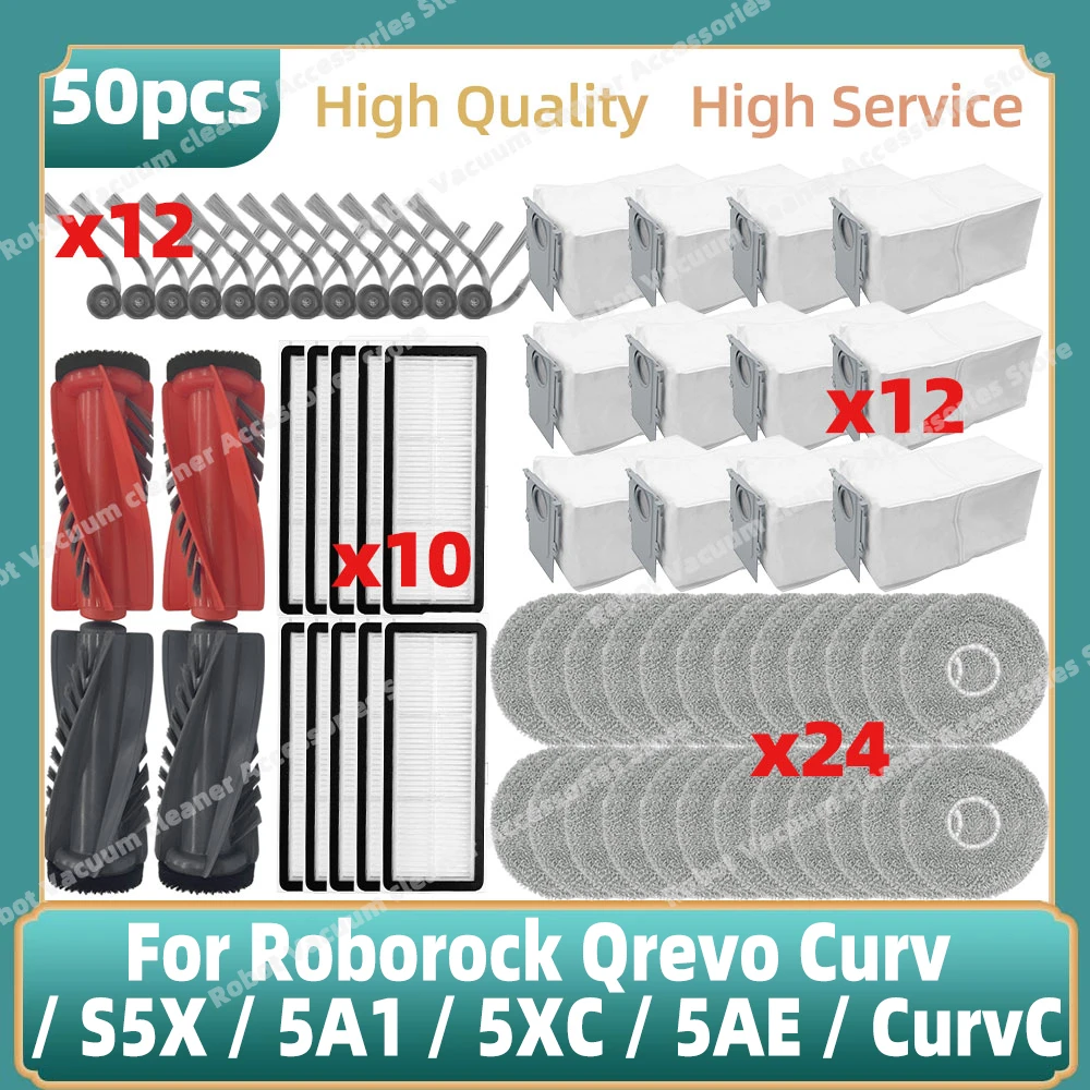Fit For ( Roborock Qrevo Curv / S5X / 5A1 / 5XC / 5AE / CurvC ) Parts Main Side Brush Hepa Filter Mop Cloth Dust Bag
Fit For ( Roborock Qrevo Curv / S5X / 5A1 / 5XC / 5AE / CurvC ) Parts Main Side Brush Hepa Filter Mop Cloth Dust Bag