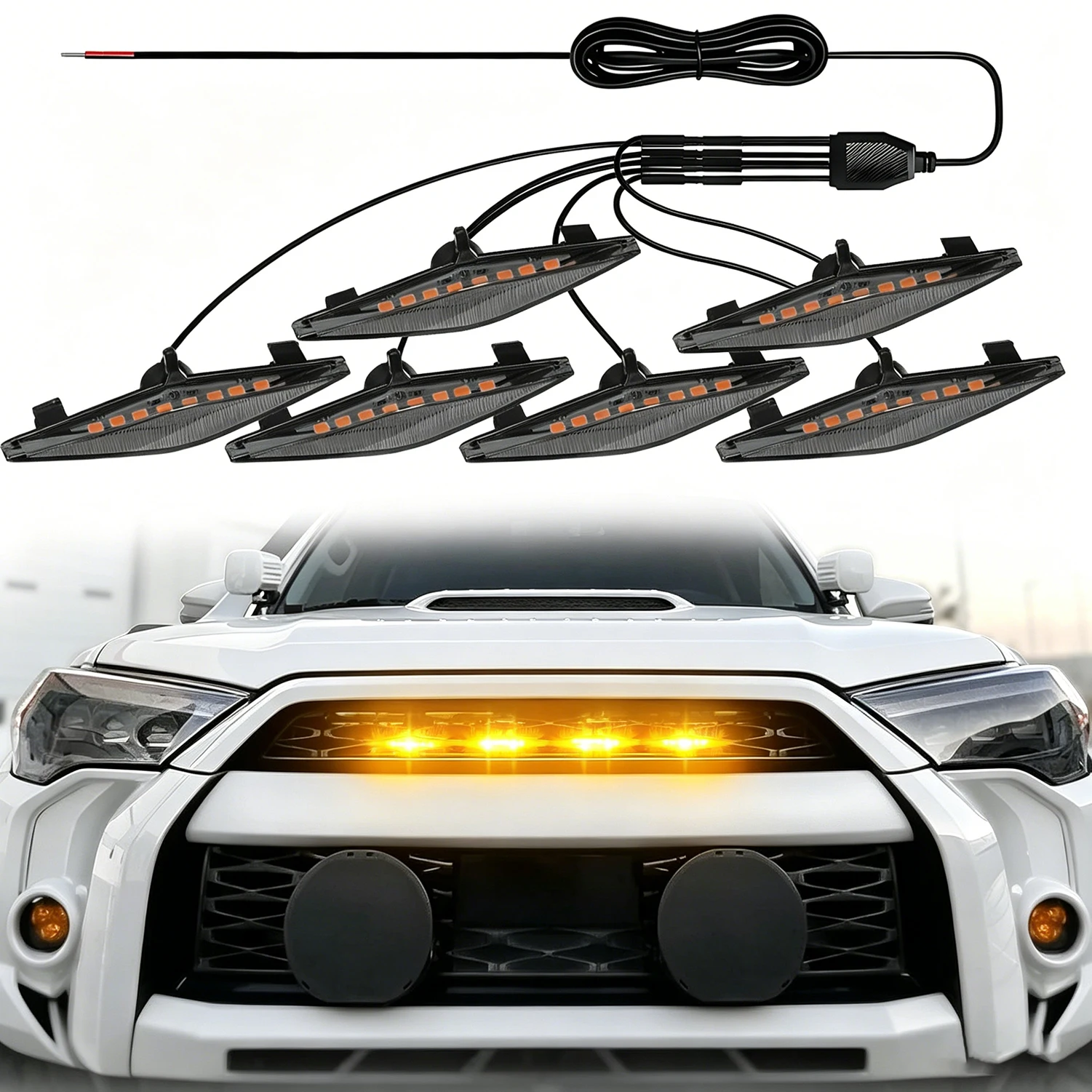 6pcs Car Grille Light Yellow Light Daytime Running Light 12V Led Side Marker Indicator For Pickup Off-Road SUV Ford Toyota
6pcs Car Grille Light Yellow Light Daytime Running Light 12V Led Side Marker Indicator For Pickup Off-Road SUV Ford Toyota