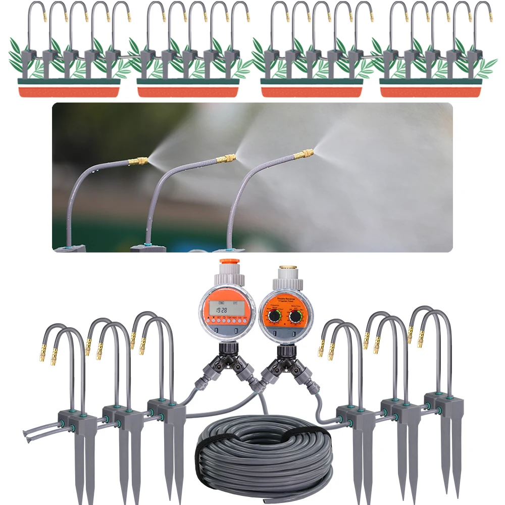 5-50m Greenhouse Adjustable Misting Cooling System Balcony Automatic Watering Irrigation Kit for Garden Potted Professional Tool
5-50m Greenhouse Adjustable Misting Cooling System Balcony Automatic Watering Irrigation Kit for Garden Potted Professional Tool