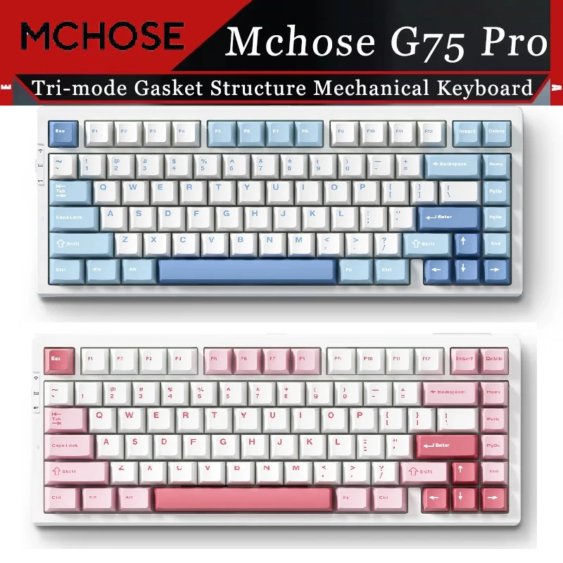 2025 MCHOSE G75 Pro Wireless Mechanical Keyboard 75% Layout Gasket Mounted 5 Layers Dampening RGB Backlit Tri-Mode Hot Swappable 
2025 MCHOSE G75 Pro Wireless Mechanical Keyboard 75% Layout Gasket Mounted 5 Layers Dampening RGB Backlit Tri-Mode Hot Swappable
