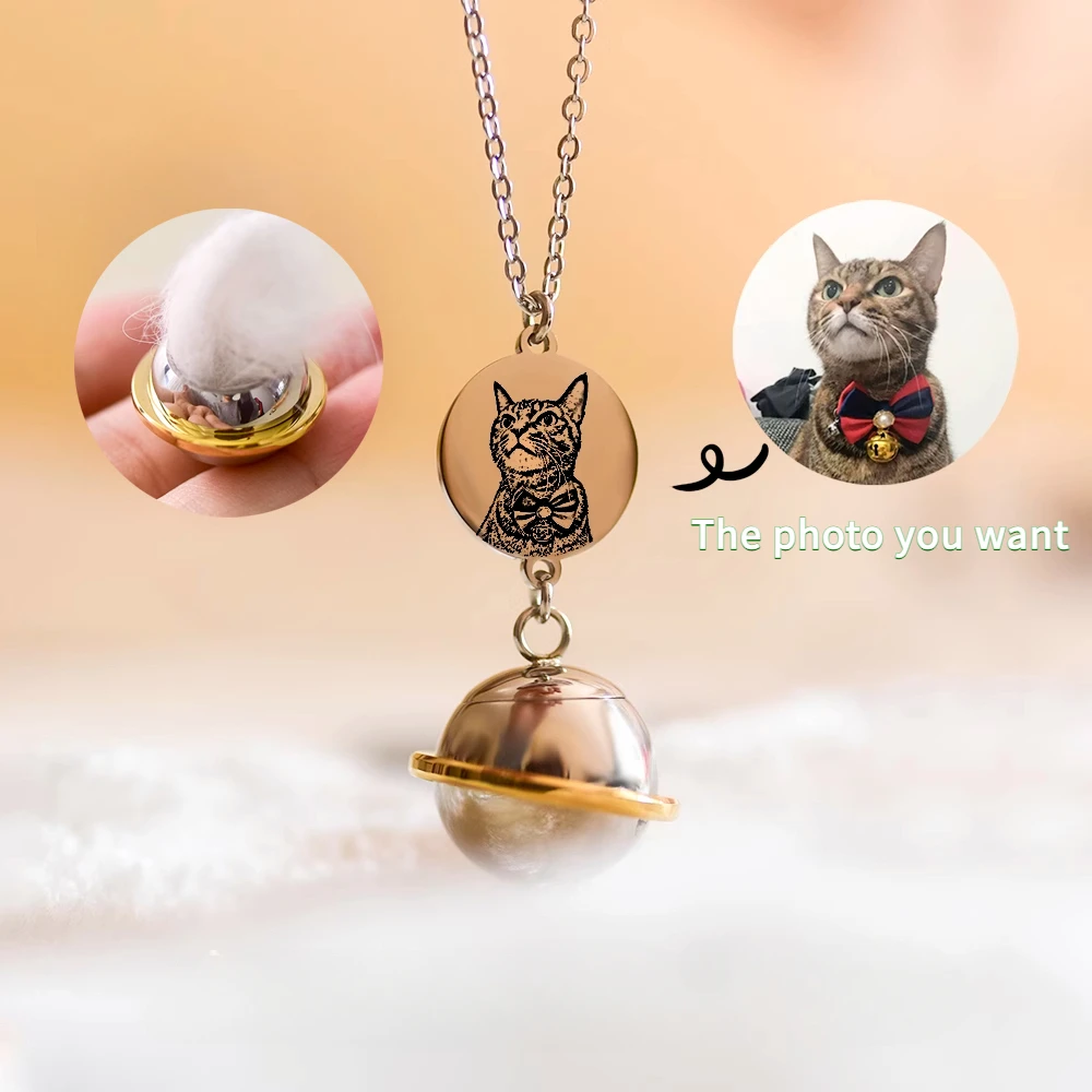 Stainless Steel Pet Hair Bone Ash Necklace, Deceased Cat/Dog Engraved Photo Souvenir Pendant, Gift Commemorative Necklace
Stainless Steel Pet Hair Bone Ash Necklace, Deceased Cat/Dog Engraved Photo Souvenir Pendant, Gift Commemorative Necklace