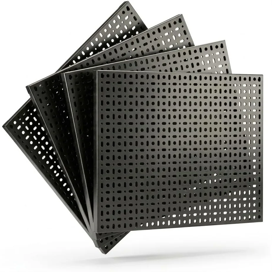 12x16 Inch Metal Pegboard Panels 4-Pack, Heavy-Duty Black Wall Organizer for Garage, Workshop, Kitchen & Craft Room
12x16 Inch Metal Pegboard Panels 4-Pack, Heavy-Duty Black Wall Organizer for Garage, Workshop, Kitchen & Craft Room
