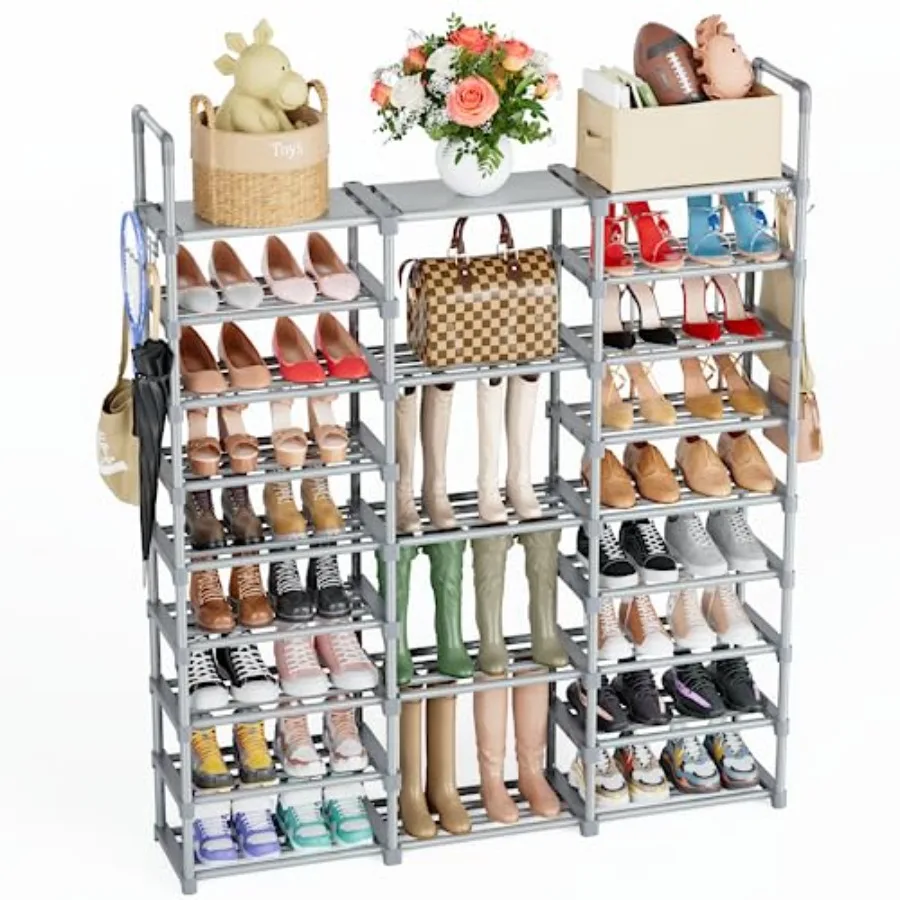 9 Tiers Tall Shoe Organizer - Vertical Shoe Shelf for 50-55 Pairs, Stackable Racks for Entryway, Closet, Garage
9 Tiers Tall Shoe Organizer - Vertical Shoe Shelf for 50-55 Pairs, Stackable Racks for Entryway, Closet, Garage
