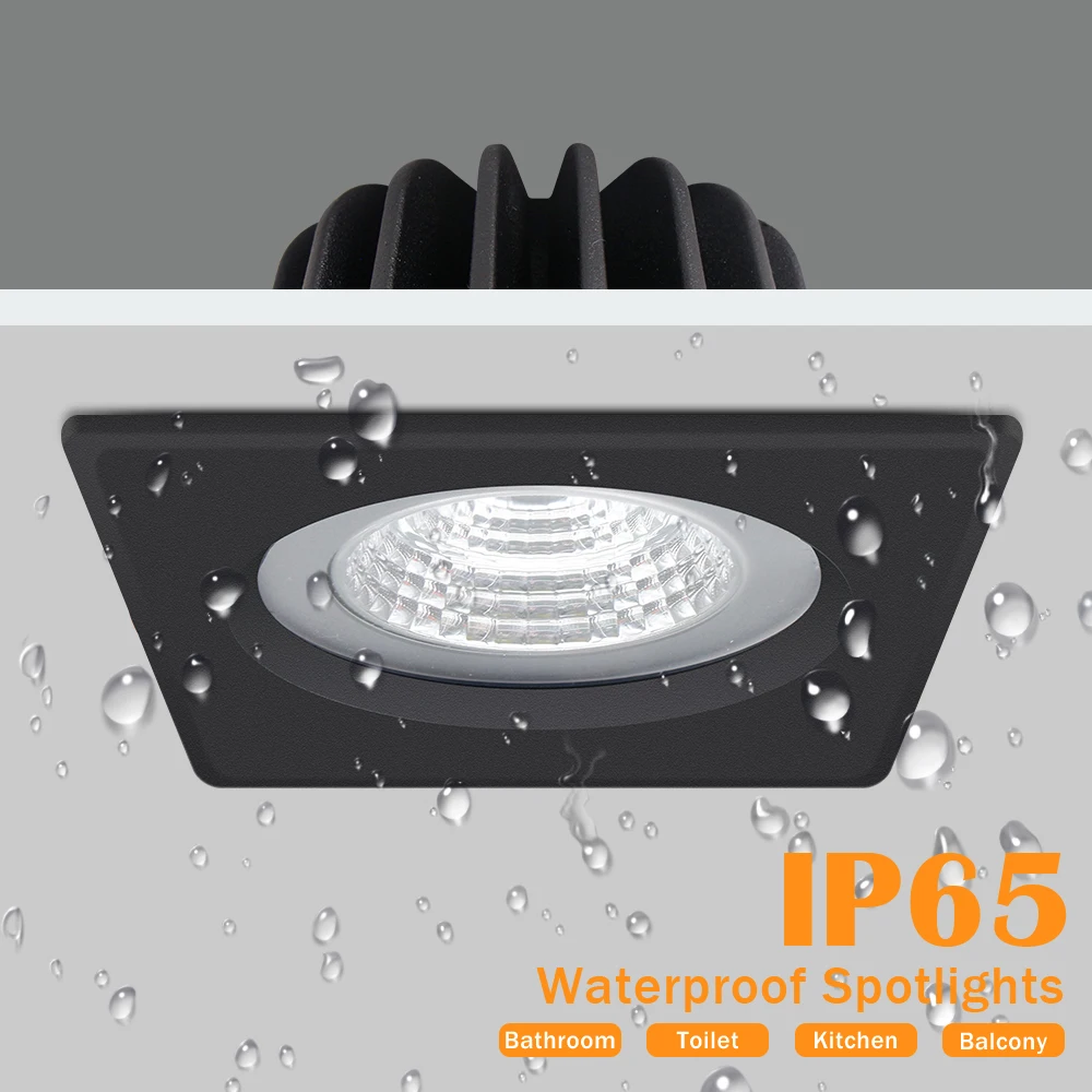 Square LED Downlight IP65 Waterproof Recessed Ceiling Lamp White/Black COB 5W 7W Spot Indoor Bathroom Balcony Light Fixtures
Square LED Downlight IP65 Waterproof Recessed Ceiling Lamp White/Black COB 5W 7W Spot Indoor Bathroom Balcony Light Fixtures