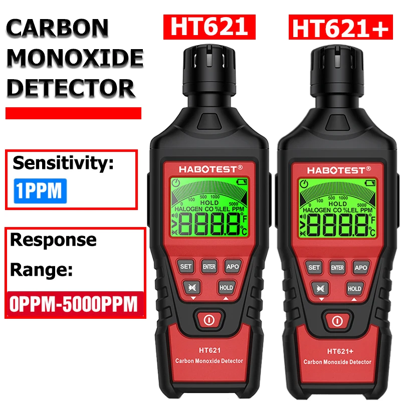 HT621/HT621+ Carbon Monoxide Meter with High Precision CO Gas Tester Monitor Detector Gauge Sound and Light Alarm 0~5000ppm
HT621/HT621+ Carbon Monoxide Meter with High Precision CO Gas Tester Monitor Detector Gauge Sound and Light Alarm 0~5000ppm