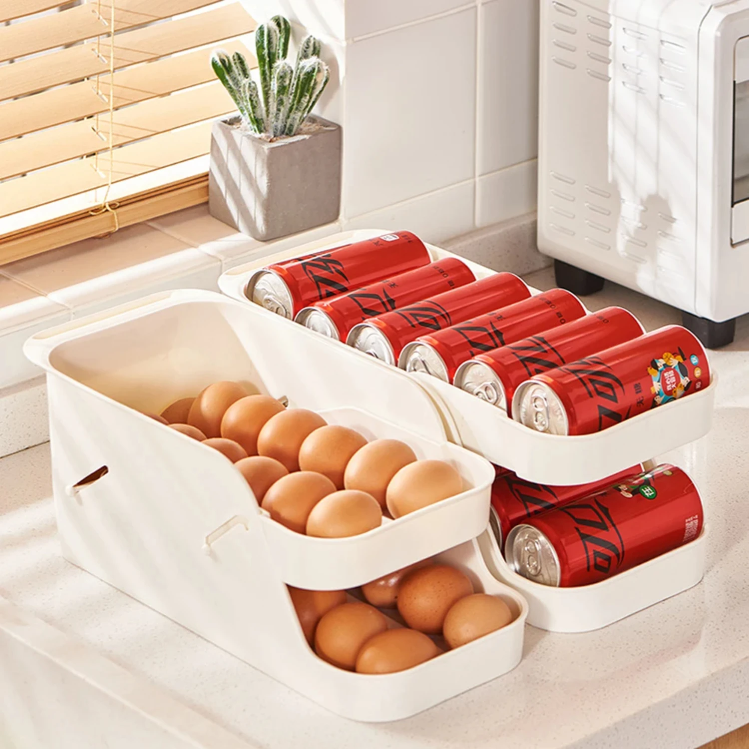 Elegant Automatic Egg Holder Box, Space-saving Egg Organizer, Convenient Roll Drink Box for Refrigerator, Essential Kitchen Acc
Elegant Automatic Egg Holder Box, Space-saving Egg Organizer, Convenient Roll Drink Box for Refrigerator, Essential Kitchen Acc