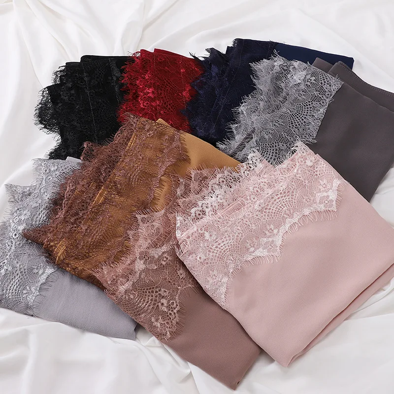 70*175CM Pearl Chiffon Head Scarf Fashion New Lace Eyelash Lace Decoration Muslim Women Headscarf Turbans for Womens Hijab
70*175CM Pearl Chiffon Head Scarf Fashion New Lace Eyelash Lace Decoration Muslim Women Headscarf Turbans for Womens Hijab
