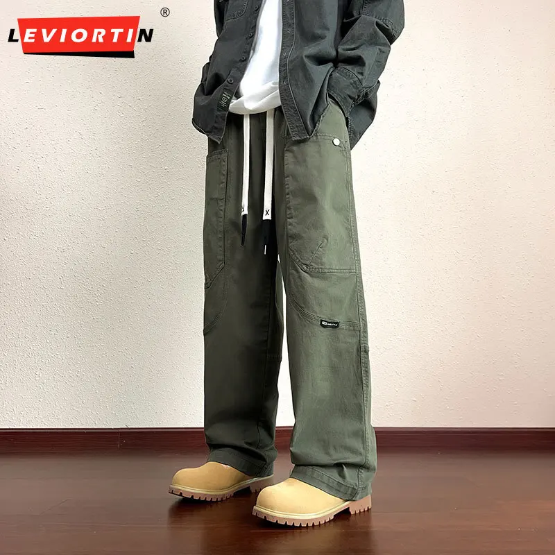 Мужские брюки-карго на шнурке, свободный крой, широкие брюки для спецодежды, осенние мужские спортивные брюки с несколькими карманами и эластичной резинкой на талии
Мужские брюки-карго на шнурке, свободный крой, широкие брюки для спецодежды, осенние мужские спортивные брюки с несколькими карманами и эластичной резинкой на талии