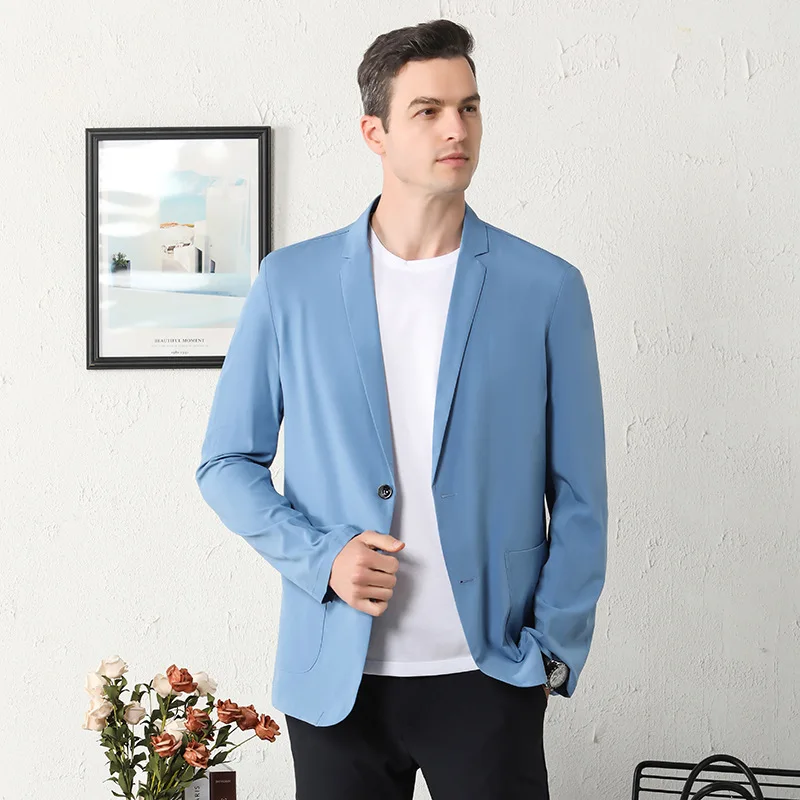 Ice silk suit men's spring and summer casual suit breathable suit light single western sun protection top outer
Ice silk suit men's spring and summer casual suit breathable suit light single western sun protection top outer