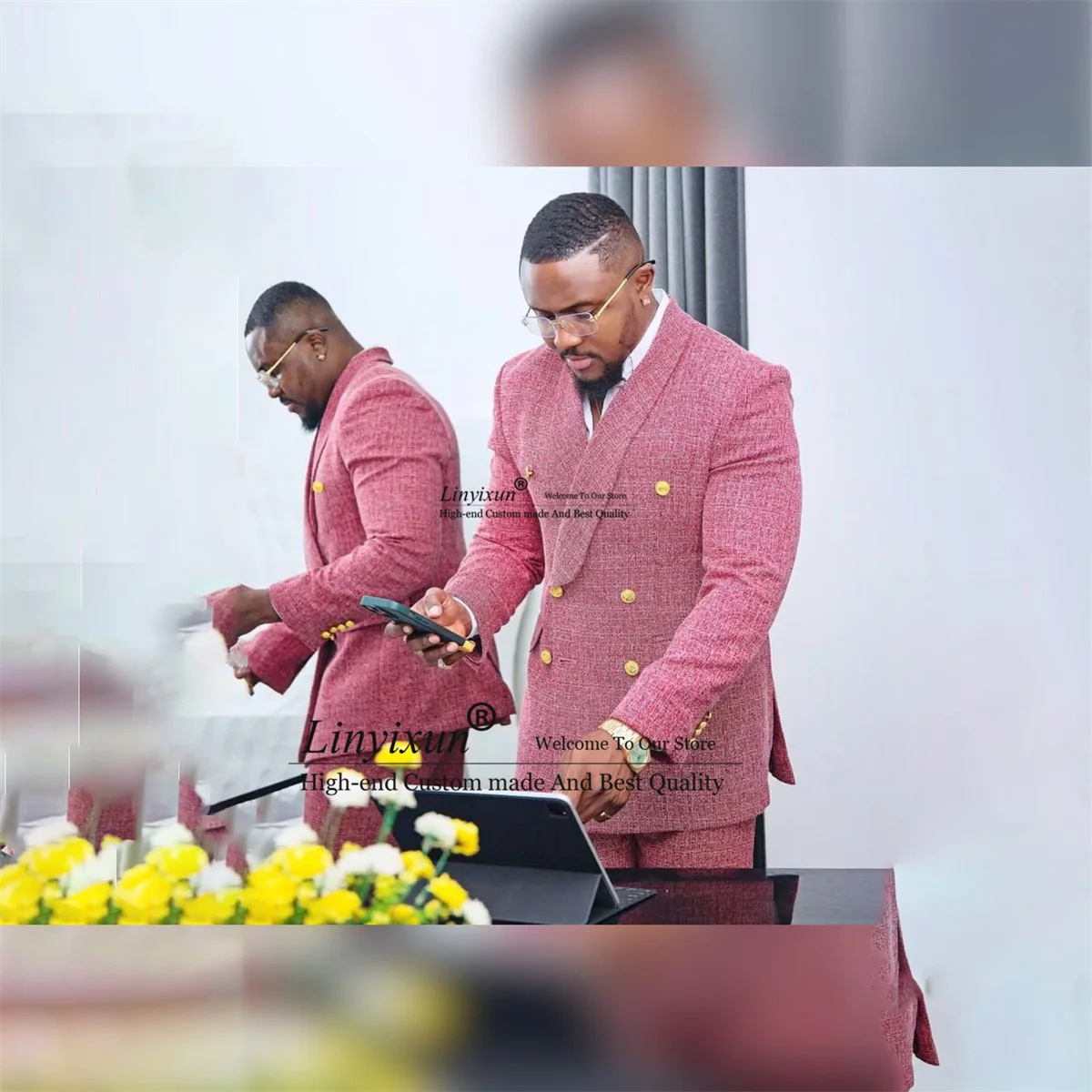 Latest Design Wedding Suits For Men Double Breaste Groom Tuxedos 2 Pieces Set Male Prom Party Blazers Slim Fit Costume Homme
Latest Design Wedding Suits For Men Double Breaste Groom Tuxedos 2 Pieces Set Male Prom Party Blazers Slim Fit Costume Homme