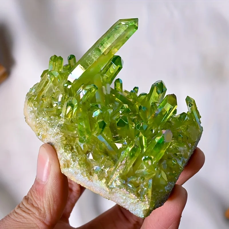 1pc Green Aura Quartz Cluster, Perfect for Home Decoration, Table Adornments, Holiday Gifts, Christmas, Valentine Day
1pc Green Aura Quartz Cluster, Perfect for Home Decoration, Table Adornments, Holiday Gifts, Christmas, Valentine Day